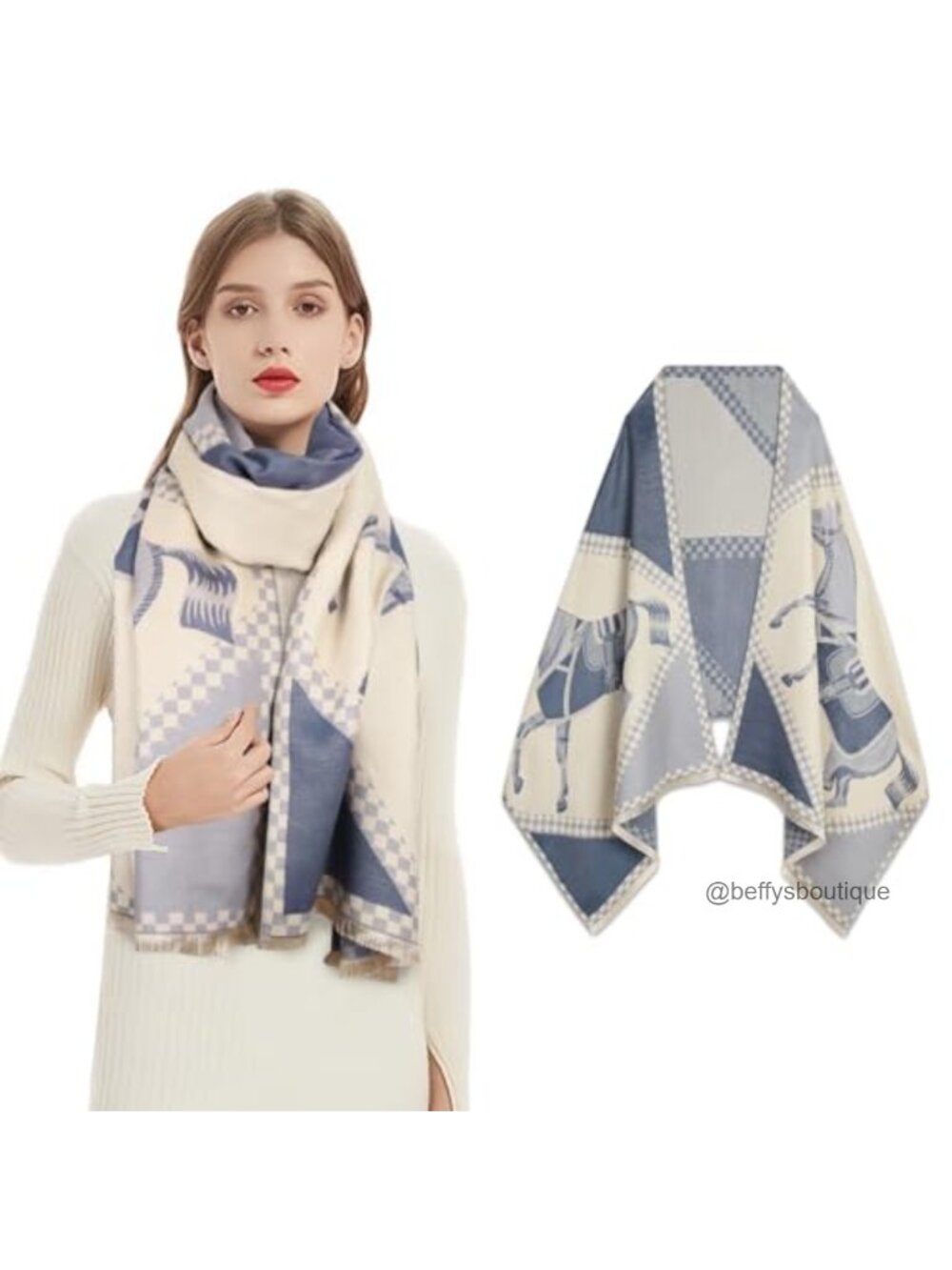 Silky Pashmina Shawl Wrap Reversible Poncho Cape Evening